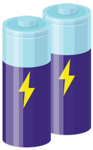 3D icon of batteries