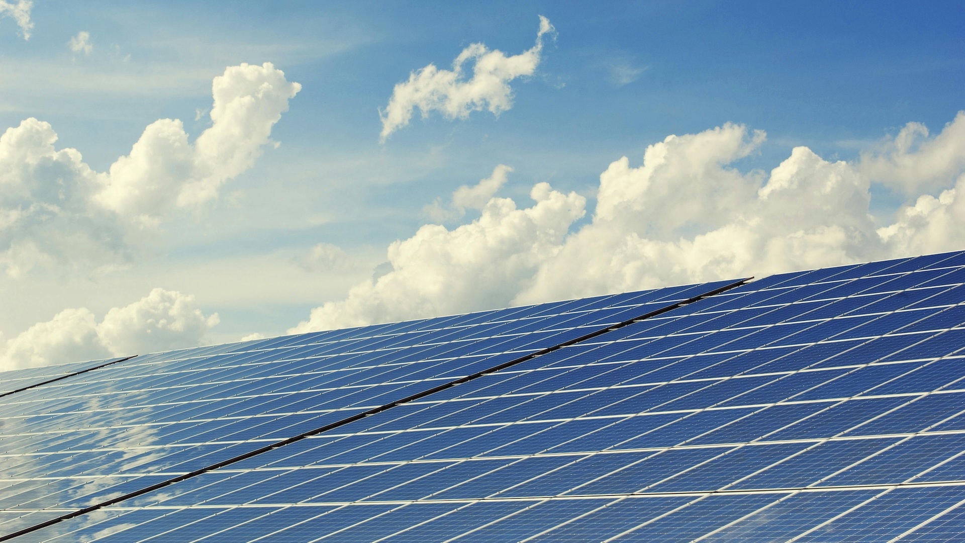 solar panel with clouds