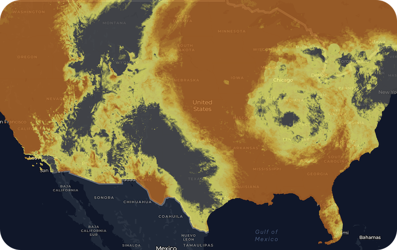 High-res solar irradiance screenshot from Sunairio's SHED