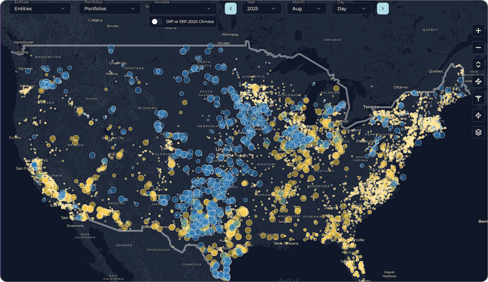 US utility-scale solar and wind sites from Sunairio ONE
